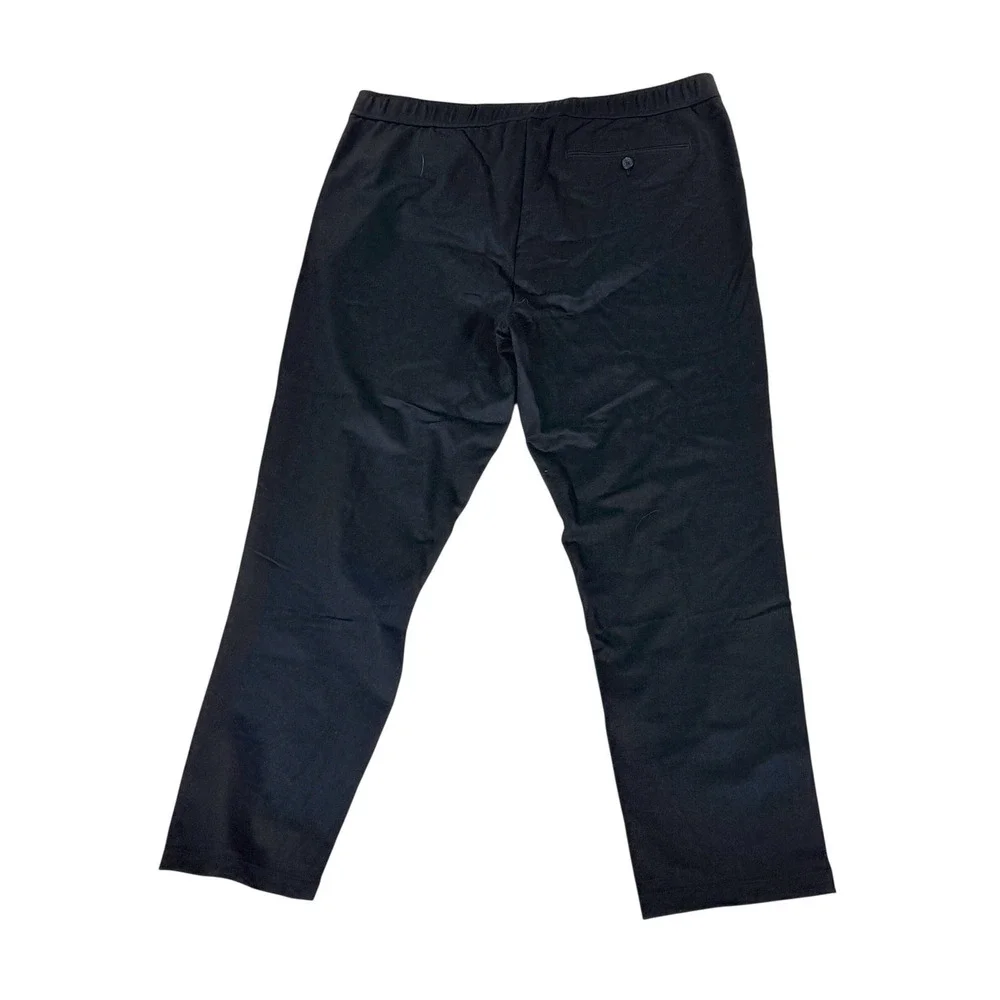Quince Mens Black Stretch Knit Pintuck Trouser Pants XL Wrinkle Free NWT